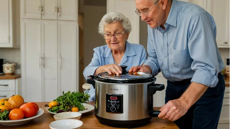 A panela de pressão elétrica segura para idosos e iniciantes