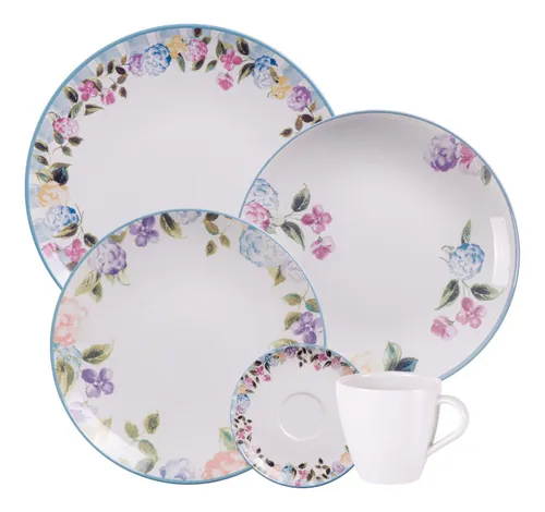 Aparelho de Jantar Tramontina Aura em Porcelana Decorada 20 Peças