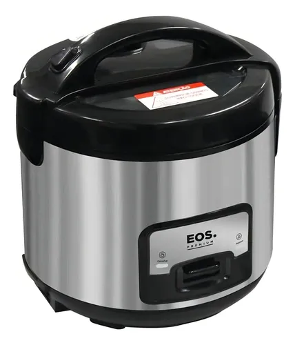 Panela Elétrica de Arroz Eos 5 Xícaras Inox All Black com Tampa de Vidro Clear Glass Epa05pp 110v