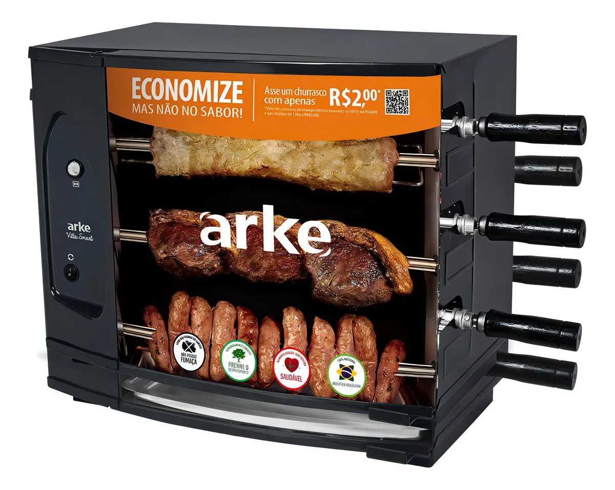 CHURRASQUEIRA ELETRICA ROT. VITTA SMART 3 ESPETOS - 220V - ARKE