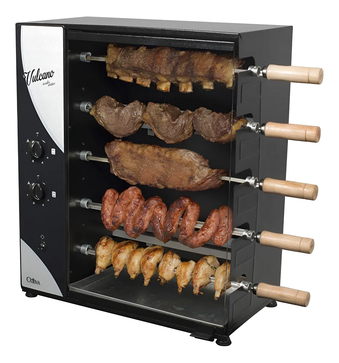 Assador Gás Rotativo Arke Vulcano Cattiva 05 Espetos