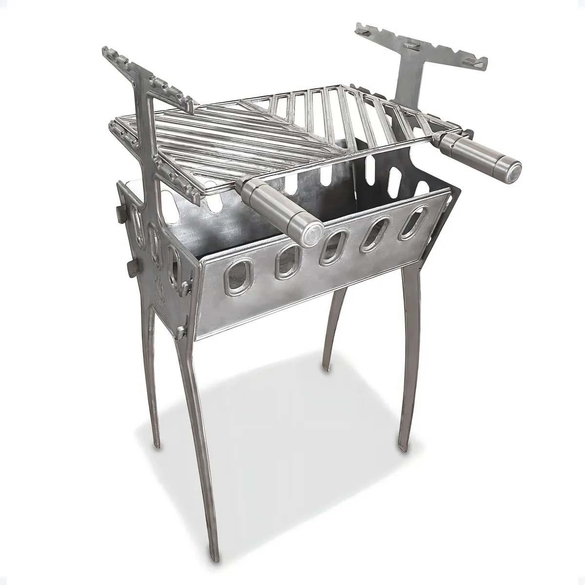 Churrasqueira portátil a carvão móvel desmontável de alumínio fundido